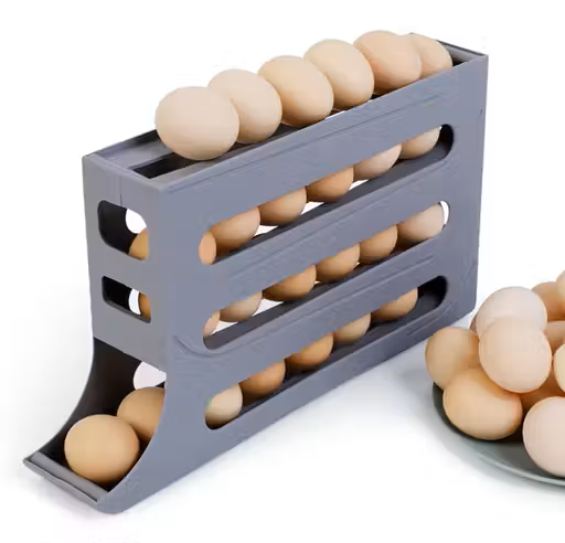 Egg Holder for Fridge – 4-Tier Large Capacity Egg Rack (Grey)