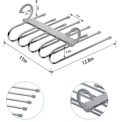 5-in-1 Stainless Steel Foldable Hangers (Pack of 2)